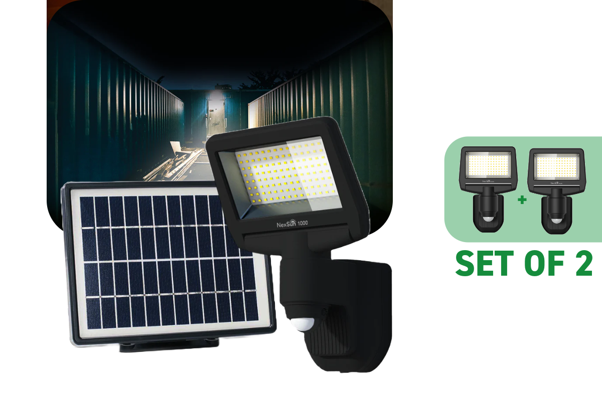 NexSun 1000SL | 1000 Lumens | Solar Security Light with Separate Panel