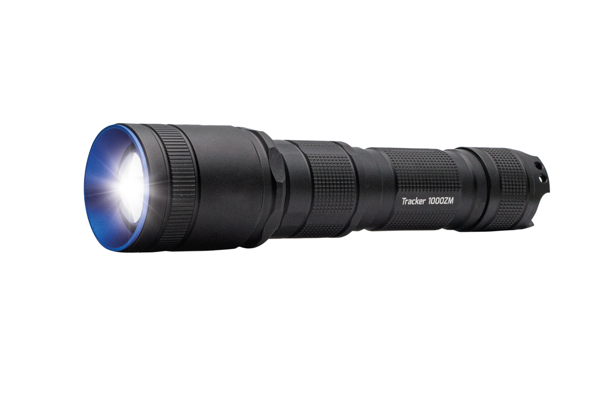 Tracker 1000 Zoom | 1000 Lumen einstellbarer Zoom-Spot- bis Flutlichtstrahl, wiederaufladbare Taschenlampe