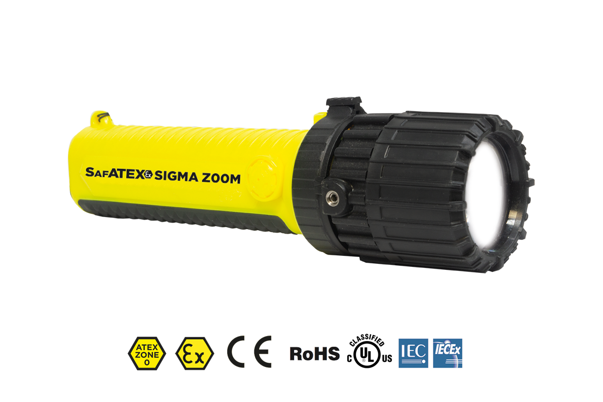 Sigma Zoom | 83-235 lumens | Zone 0 | Lampe de poche ATEX Zoom