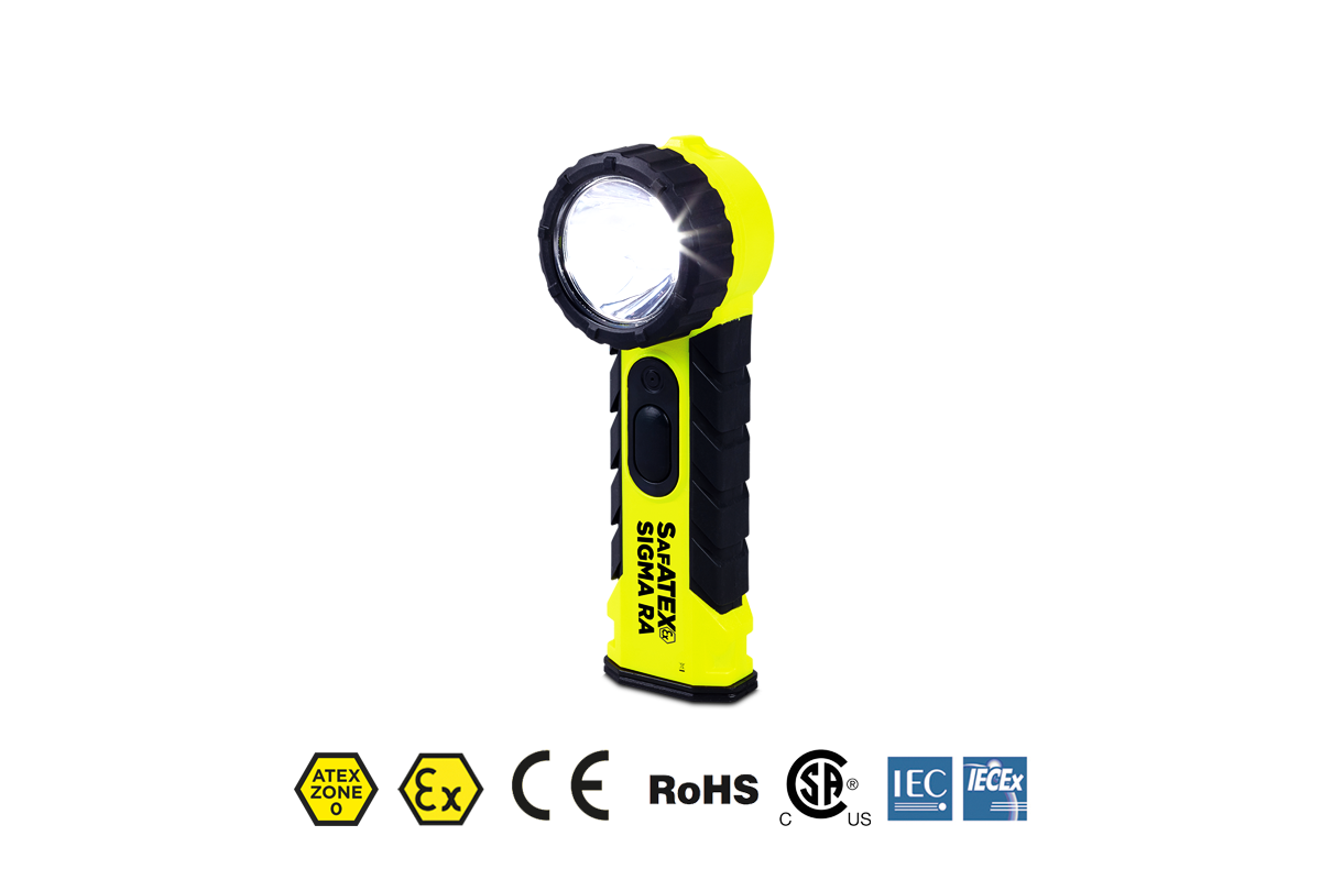 Sigma RA | 325 Lumen | Zone 0 | ATEX-Taschenlampe mit rechtem Winkel