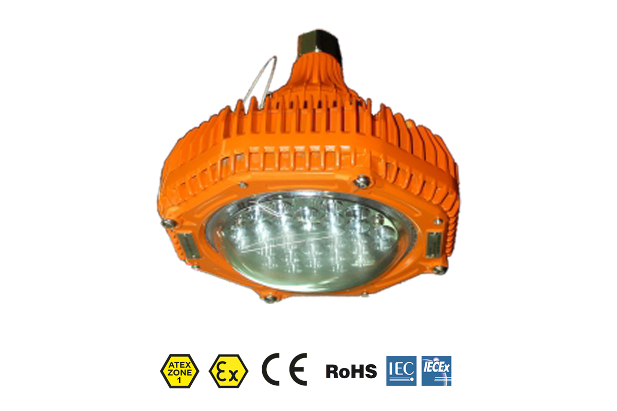 Titan-Pendelleuchte | 7350 Lumen | Zone 1 und 21 | AC-Rundes ATEX-Flutlicht